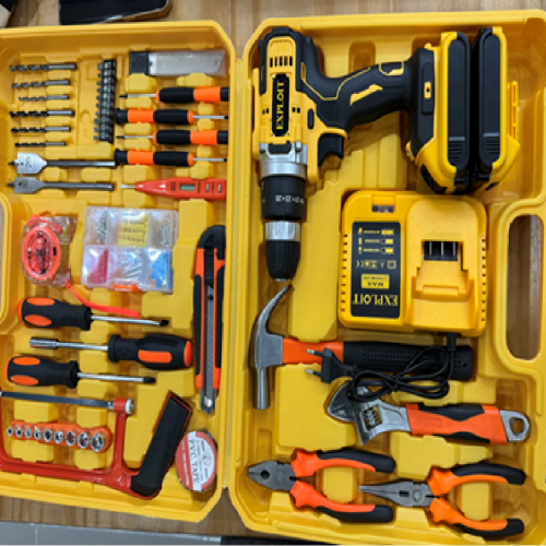 SET DE TALADRO/ 2 BATERIAS 24 PZ/ AMARILLO